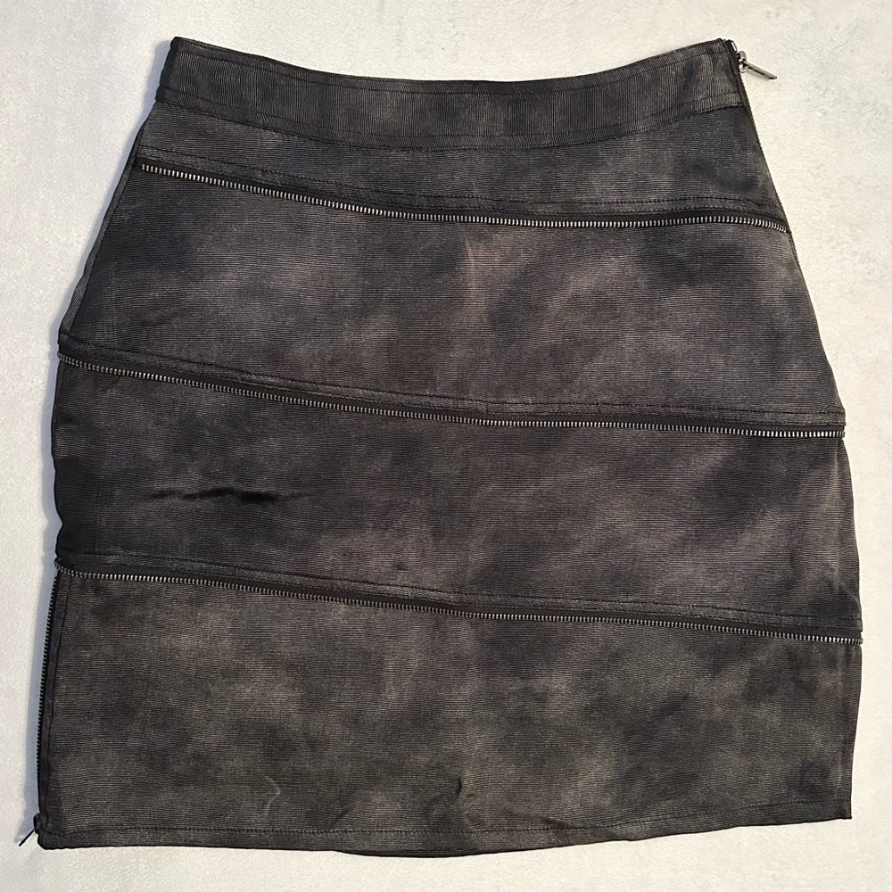 Vena Cava Zipper Tier Mini Skirt 4 Black Gray Smoke Cotton Tencel club sexy